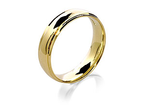9ct gold Lined Edge Brides Wedding Ring 184374-M