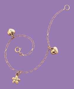 9ct gold Little Sparkle; Diamond Set Charm Bracelet