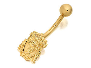 9ct Gold Liverpool FC Belly Bar - 102268
