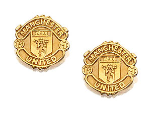 9ct Gold Manchester United Crest Earrings - 102171