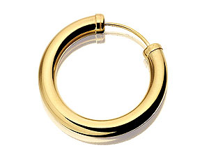 9ct Gold Mens Capped Tube Single Hoop Earring