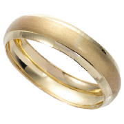 9ct Gold Mens Satin Finish 5mm Wedding Ring, P