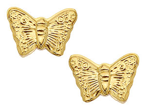 9ct Gold Mini Butterfly Earrings 8mm - 070278