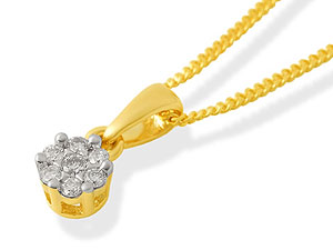 9ct gold Mini Diamond Pendant and Chain 045671