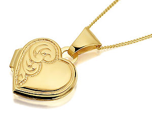 9ct Gold Miniature Heart Locket And Chain - 187465