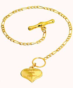 9ct gold Moments Heart T-Bar Bracelet