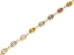 9ct Gold Multi Colour Cubic Zirconia Bracelet -