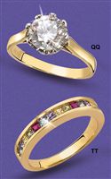 9ct gold Multi-Coloured CZ Half Eternity Ring