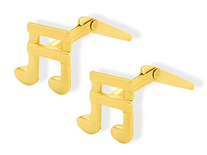 9ct gold Musical Note Andralok Stud Earrings
