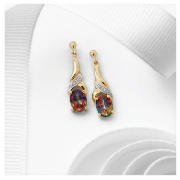 9ct gold Mystic Topaz and Diamond Earrings