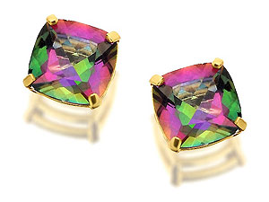 9ct Gold Mystic Topaz Earrings 6mm - 070558