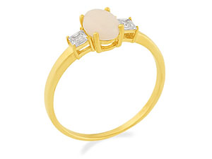 9ct gold Opal and Cubic Zirconia Ring 186525-J