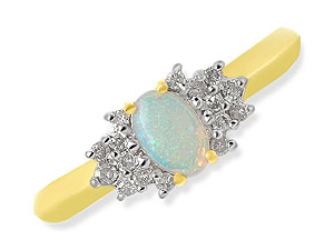 9ct gold Opal and Diamond Ring 047801-J