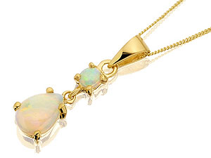 9ct Gold Opals Pendant And Chain - 188194