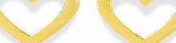 9ct Gold Open Heart Earrings - 070401