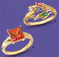 9ct gold Orange Sapphire And Diamond Ring