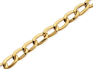 9ct Gold Oval Curb Link Bracelet - 077240