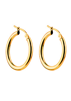 9ct Gold Oval Hoop Earrings