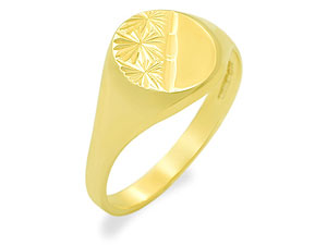 9ct gold Oval Ladies Signet Ring 182512-J