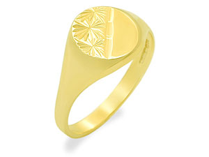 9ct gold Oval Ladies Signet Ring 182512-L
