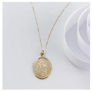9ct gold OVAL ST CHRISTOPHER PENDANT