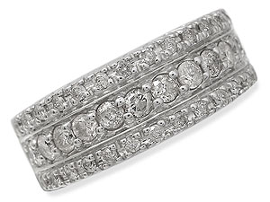 9ct gold Pave-Set Diamond Band Ring 046054-Q