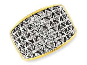 9ct gold Pave-Set Diamond Band Ring 046109-J
