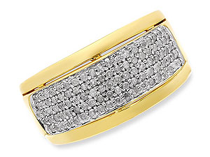 9ct gold Pave-Set Diamond Band Ring 046111-J
