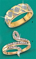 9ct gold Pave Set Diamond Snake Ring