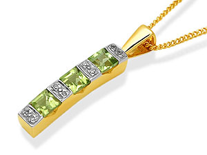 9ct gold Peridot and Diamond Pendant 045744