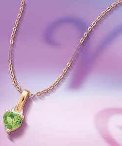 9ct gold Peridot August Birthstone Pendant