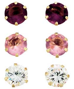 9ct Gold Pink Reflections Cubic Zirconia and