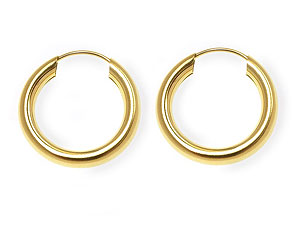 9ct gold Plain Hoop Earrings 072003