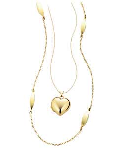 9ct gold Plain Puffed Heart Locket