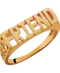 9ct Gold Plated Silver Friend Ring