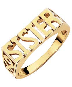 9ct Gold Plated Silver Sister Ring