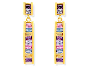 9ct Gold Princess-Cult Multi-Coloured Cubic