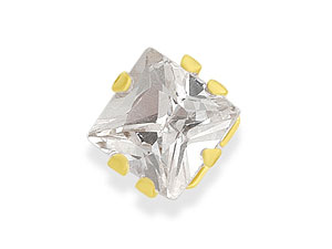 9ct gold Princess Cut Cubic Zirconia Solitaire