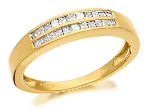 9ct Gold Princess Cut Diamond Half Eternity Ring