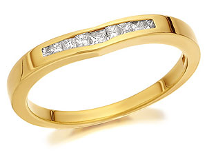 9ct Gold Princess Cut Diamond Wishbone Half