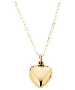 9ct gold Puffed Heart Pendant
