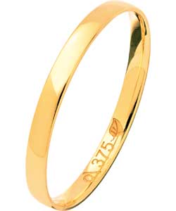 9ct Gold Pure Love D-Shape Wedding Ring - 2mm