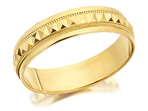Pyramid Design Grooms Wedding Ring 6mm