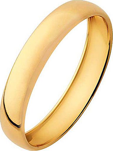 9ct Gold Rolled Edge Wedding Ring - 4mm