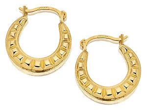 9ct Gold Roman Creole Earrings 074126