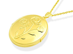 9ct gold Rose Locket and Chain 187480