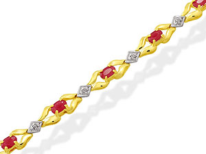 9ct gold Ruby and Diamond Bracelet 045717