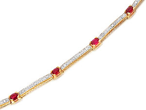 9ct gold Ruby and Diamond Bracelet 046292
