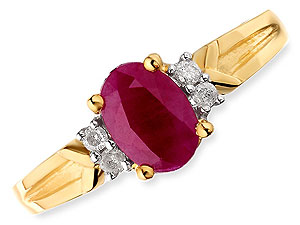 9ct gold Ruby and Diamond Cluster Ring 047409-K