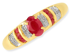 9ct gold Ruby and Diamond Dress Ring 047302-L